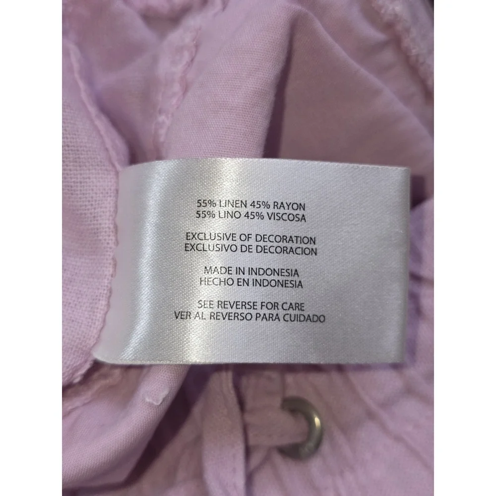 Gap Womens Linen Pull On Shorts Pink Linen Blend Relaxed Pockets Plus Size XXL